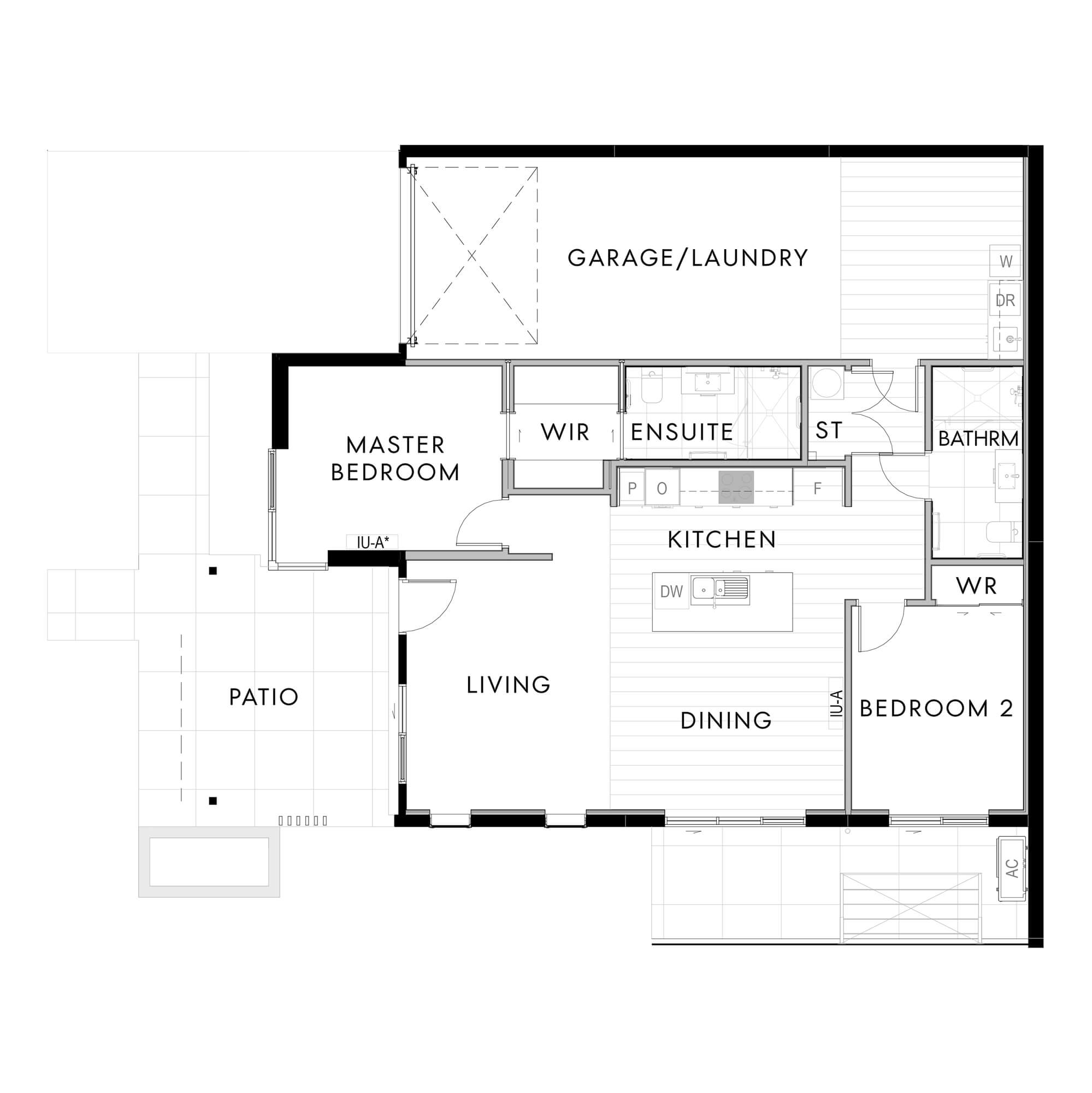 Simple architectural floor plan for the villa at 22 Perennial Place.