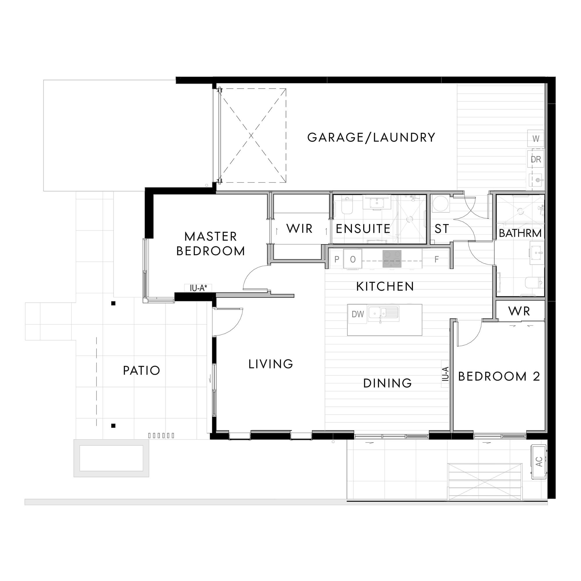 Simple architectural floor plan for the villa at 26 Perennial Place.