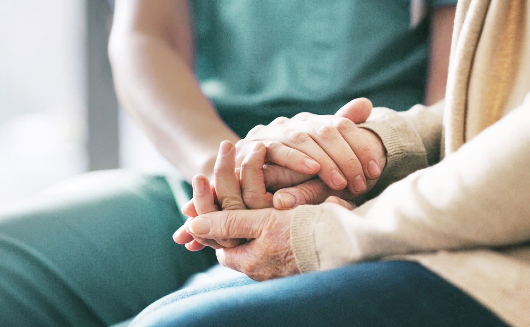 Older person being cared for